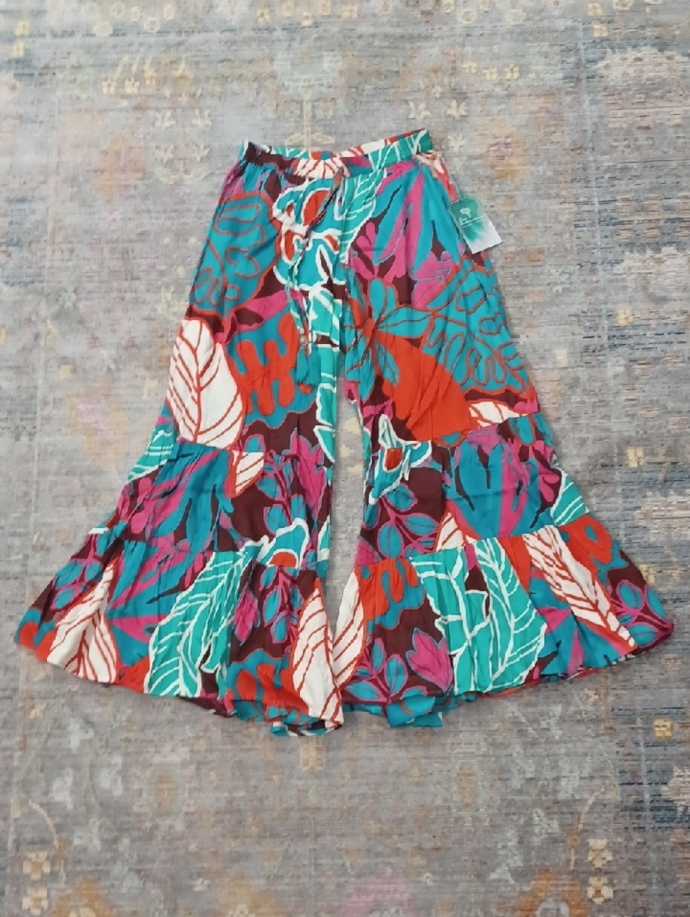True Destinations Resort Wear Tiered Palazzo Pants